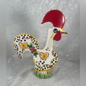 Hand Painted Portugal Good Luck Rooster Figurine Folk Art